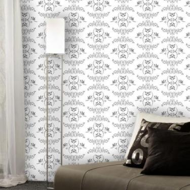 Imagem de Papel De Parede Arabesco Cinza E Branco - Inove Papéis de Parede