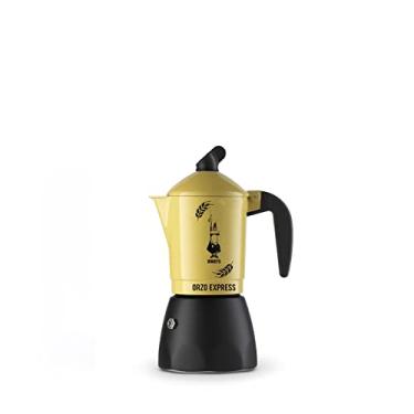 Imagem de Bialetti Moka Orzo Express Cafeteira italiana expresso, 2 chávenas, alumínio, preto/amarelo