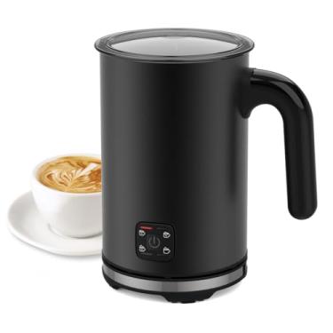 Imagem de LONGDEEM Espumador De Leite Elétrico, Vaporizador De Leite Elétrico 4 Em 1, 10 Oz/300 Ml, Máquina Automática De Espuma Fria E Quente Para Café, Latte, Cappuccino, Macciato, Chocolate Quente, Revesti