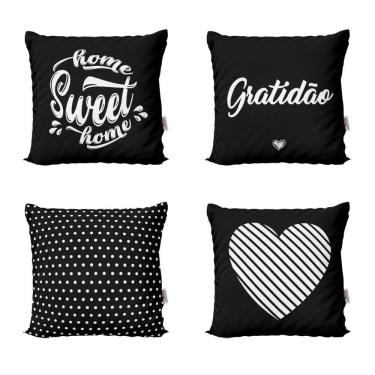 Imagem de Almofadas Decorativas Preto Gratidão Para Sala 40X40