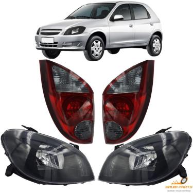 Imagem de Kit Farol Mascara Negra + Lanterna Traseira Fumê Celta 2006 Á 20015