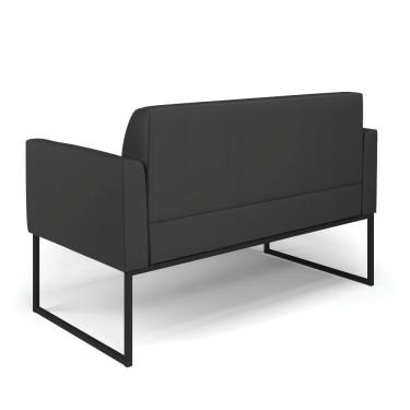 Imagem de Sofá Namoradeira Base Industrial Preto Marisa Corino Preto D03 - D'rossi