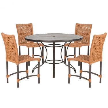 Imagem de Mesa Ascoli 4 Cadeiras Cannes De Alumínio Trama Terra Cota