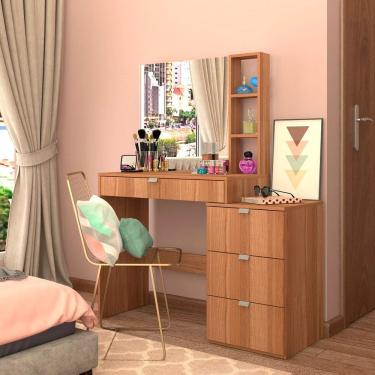 Imagem de Penteadeira Nova Mobile Anne Com Espelho E 4 Gavetas Montana