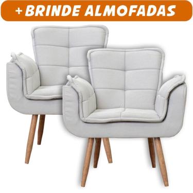 Imagem de Kit 2x Poltronas Opala Para Sala Cadeira Elegante Com Apoio de Braço em Veludo - Sentô