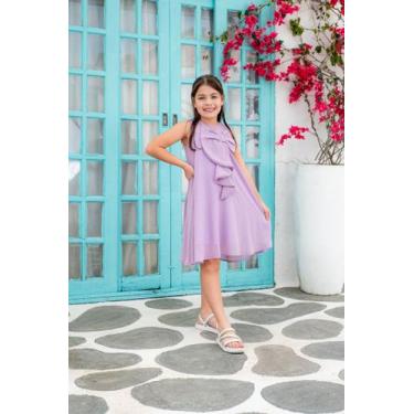 Imagem de Vestido Infantil Menina Com Laço Soltinho Sem Manga De Lese - KOPYTTA,
