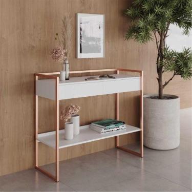 Imagem de Aparador com Prateleira Dexter Branco Cobre - CASA H