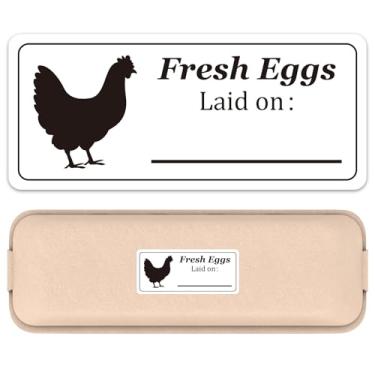 Imagem de Lolocor 102cs 7,6 cm x 3,3 cm Ovos frescos colocados em tâmaras adesivos de armazenamento de ovos de fazenda etiquetas de caixa de frango para embalagem de mercado de fazendeiros rotulagem de produtos