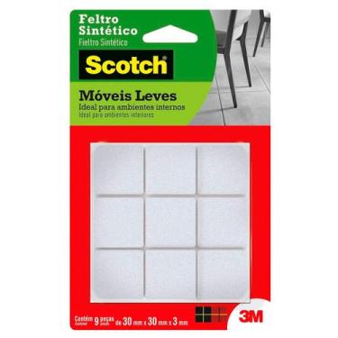 Imagem de Feltro Sintético Branco Quadrado Grande Móveis Leves Scotch