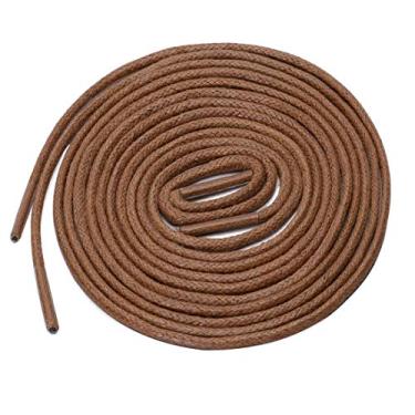 Imagem de Uxcell 2 pares de cadarços redondos encerados Oxford coloridos para botas sociais, Red/Brown, 180cm / 70.86"