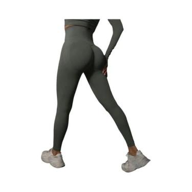 Imagem de Leggings de Ginástica de Cintura Alta Sem Costura para Mulheres - Leva