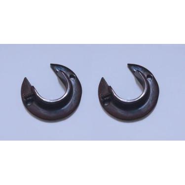 Imagem de Kit 2 Suporte Flange Imbuia para Varão de Cortina 28mm Admirare