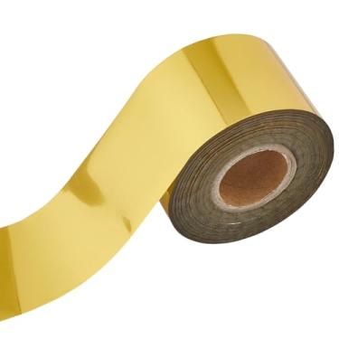 Imagem de CRASPIRE Rolo de papel de folha de estampagem a quente 120 m PET dourado rolo de transferência de calor 4,2 cm de largura para máquina de bronzeamento de couro PU anodizado dourado