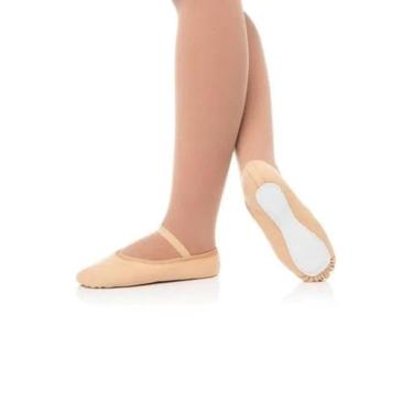 Imagem de Sapatilha Meia-Ponta Sola Inteira, Lona, Só Dança F22, Bege, 30