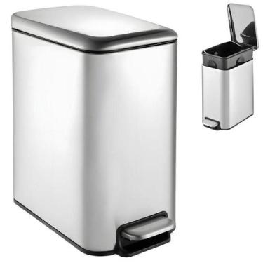 Imagem de Lixeira De Inox Retangular Multiuso 5 Litros - Praticidade e Sofistica