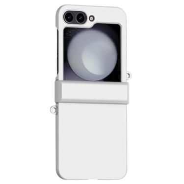 Imagem de LTLMYDAM Capa fina para Samsung Galaxy Z Flip 7, policarbonato rígido fosco anti-impressão digital à prova de choque elegante capa de proteção de dobradiça capa de telefone, branca, flip 7