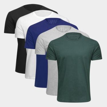 Imagem de Kit 5 Camisetas Lisas Premium Cores Para Estampar Fio 30.1 - Diversas,