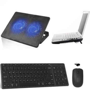 Imagem de Teclado, Mouse, Suporte Cooler Duplo Notebook Dell - Preto - BD Net