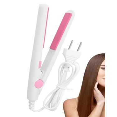 Imagem de WenTigDY Mini Chapinha 2 Em 1, Modelador De Cachos, Placa Cerâmica Turmalina, Beleza, Para Viagem, Dormitório Ou Casa (Branco)