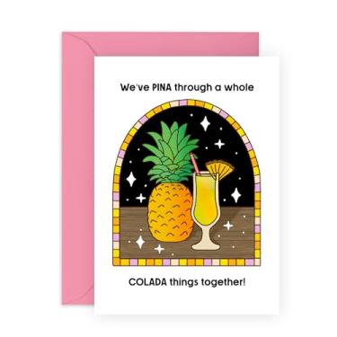 Imagem de CENTRAL 23 Cartão comemorativo - "PINA COLADA THINGS" - Perfeito para celebrar vibrações tropicais com um design divertido de Pina Colada - Ideal para amigos, familiares, amantes de tequila, melhores