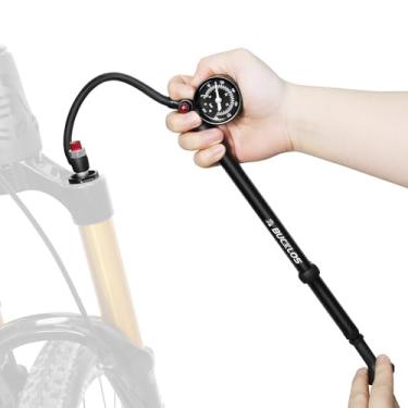 Imagem de BUCKLOS Bomba de choque, bombas de suspensão para mountain bike, garfo de ar, amortecedor traseiro de 300 psi/400 psi, bombas de choque de alta pressão com medidor para bicicletas MTB/Road Bikes sem