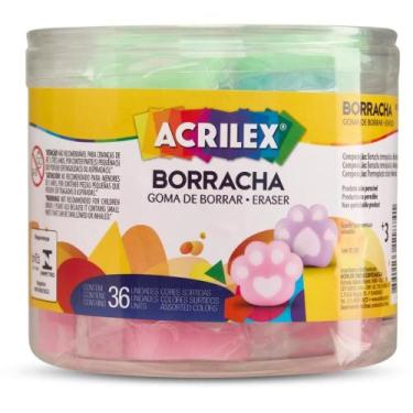 Imagem de Borracha Decorada Pata de Gato Sortida Pote com 36 Unidades - Acrilex