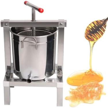 Imagem de 304 Extrator De Prensa De Mel Honeycomb Spinner Apicultura Equipamento Máquina De Cera De Abelha Manivela Manual