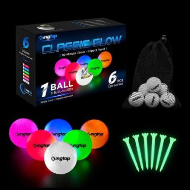 Imagem de Bolas de golfe LED KINGTOP Classic Glow in The Dark com temporizador