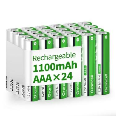 Imagem de Baterias recarregáveis Granicell AAA 1100mAh 1,2 V, pacote com 24
