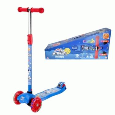 Imagem de Patinete Infantil de 3 Rodas com Luzes de LED, Regulável, Resistente, DM Radical (Astronauta)