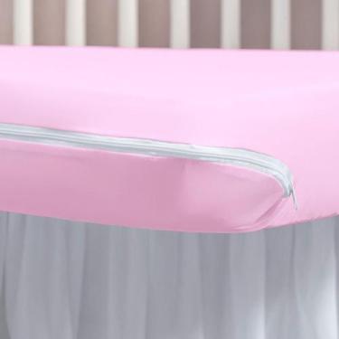 Imagem de Capa Colchão Berço Malha Gel Lisa Zíper Proteção e Durabilidade - De L