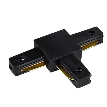 Imagem de Yuemegou Conectores de iluminação de pista preta - circuito único tipo L 2 fios, conector T de trilha, para acessórios de iluminação de trilhos, sistema de trilho tipo J&L 110V