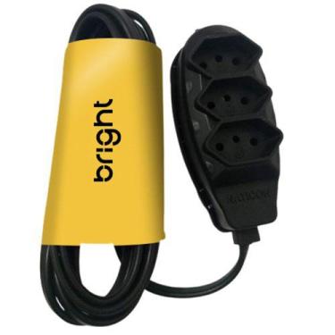 Imagem de Extensão Elétrica 3 Metros 3 Pinos 2P+T Bivolt Preta Bright