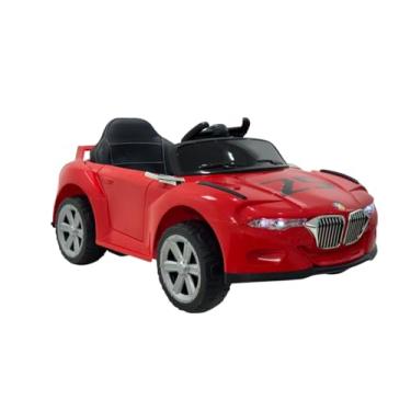 Imagem de Bang Toys - Carrinho Elétrico Infantil Quantum Z5 12V - com Pneus EVA, Banco de Couro, Portas que Abrem, Luzes de LED, Sons, USB/MP3, Bluetooth, Controle Remoto - Suporta até 30kg - Cor Vermelho