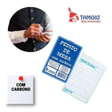 Imagem de 100 Folhas Bloco de Pedido De Mesa Com Carbono - Tamoio
