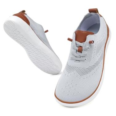 Imagem de CFVKPT Sapato social masculino Barefoot bico largo Zero Drop Oxfords tênis casual de negócios tamanho 36-44, Ggg_cinza, 8.5 Wide