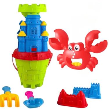 Imagem de Kit Balde de Praia Castelo e Brinquedo Siri Garra Pega Areia