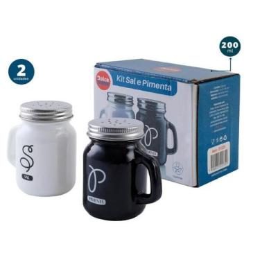Imagem de Kit Potes Mantimentos Sal Pimenta 2 Peças - Dolce Home 