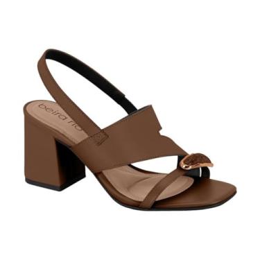 Imagem de Sandália Feminina Beira Rio – Napa Turim, Conforto, Leve e Uso Diário – Moderna e Elegante (Conhaque - Marrom, BR, Adulto, Numérico, 34)