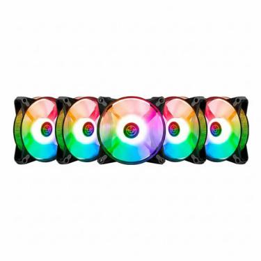 Imagem de Kit 5 Fans TGT Humber ARGB 120mm Com Controladora 120mm Preto - TGT-HR5-BK01