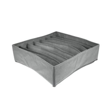 Imagem de Caixa Cesto Organizador 7 Divisorias Cinza Armazenamento 30x30x10 Dobrável -Ideal Para Roupas Intimas, Gravatas, Meias, Roupas, Roupas De Bebes, Camisetas, Acessórios. (4)