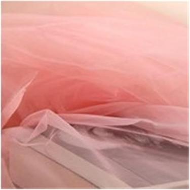 Imagem de Rolo De Fio De Malha Luz Gaze Nevoeiro Tecido De Malha Macio Delicado Cor Pura Fio De Renda Para Diy Fundo Véu Vestido De Noiva Fada Decoração De Tule, Peach Flour, L 200CM x W 160CM