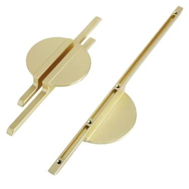 Imagem de CXYFQUUK Puxadores de latão para porta de armário Puxador de gaveta 288 mm Armário de cozinha Puxadores de móveis Hardware Um par (latão dourado G x 1)