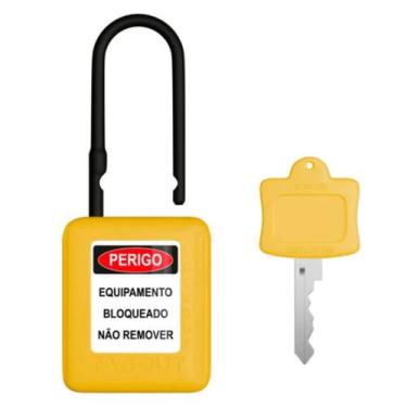 Imagem de Cadeado de Bloqueio Haste Plástica 4,5Mm Ch38 Amarelo CPAM14004CD Tago