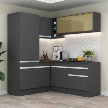 Imagem de Armário De Cozinha Completa De Canto Preto/branco - MULTIMOVEIS