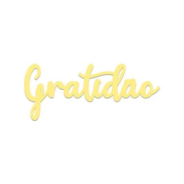 Imagem de Arte Gratidão 36cmx16cm - Cria Arte Laser Amarelo