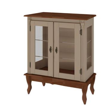 Imagem de Cristaleira Clássica Em Madeira - 2 Portas E 2 Prateleiras Com Pés Luiz Xv