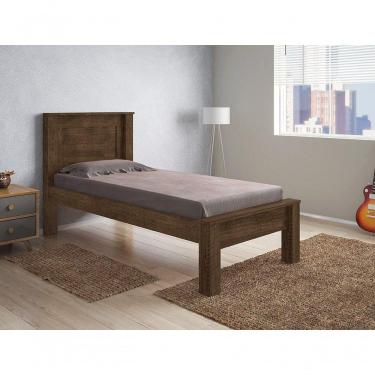 Imagem de Cama Solteiro Milena Malbec Com Colchão Framar Móveis