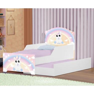 Imagem de Mini Cama Infantil Com Auxiliar Pop Unicórnio Criança