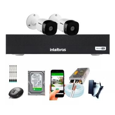 Imagem de Kit 2 Câmeras Intelbras Dvr Mhdx 1004 Com Hd Completo Cftv